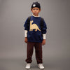 Organic Sweatshirt "Dino Application" GOTS, blue