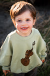 Organic Sweatshirt "Violin" GOTS, green