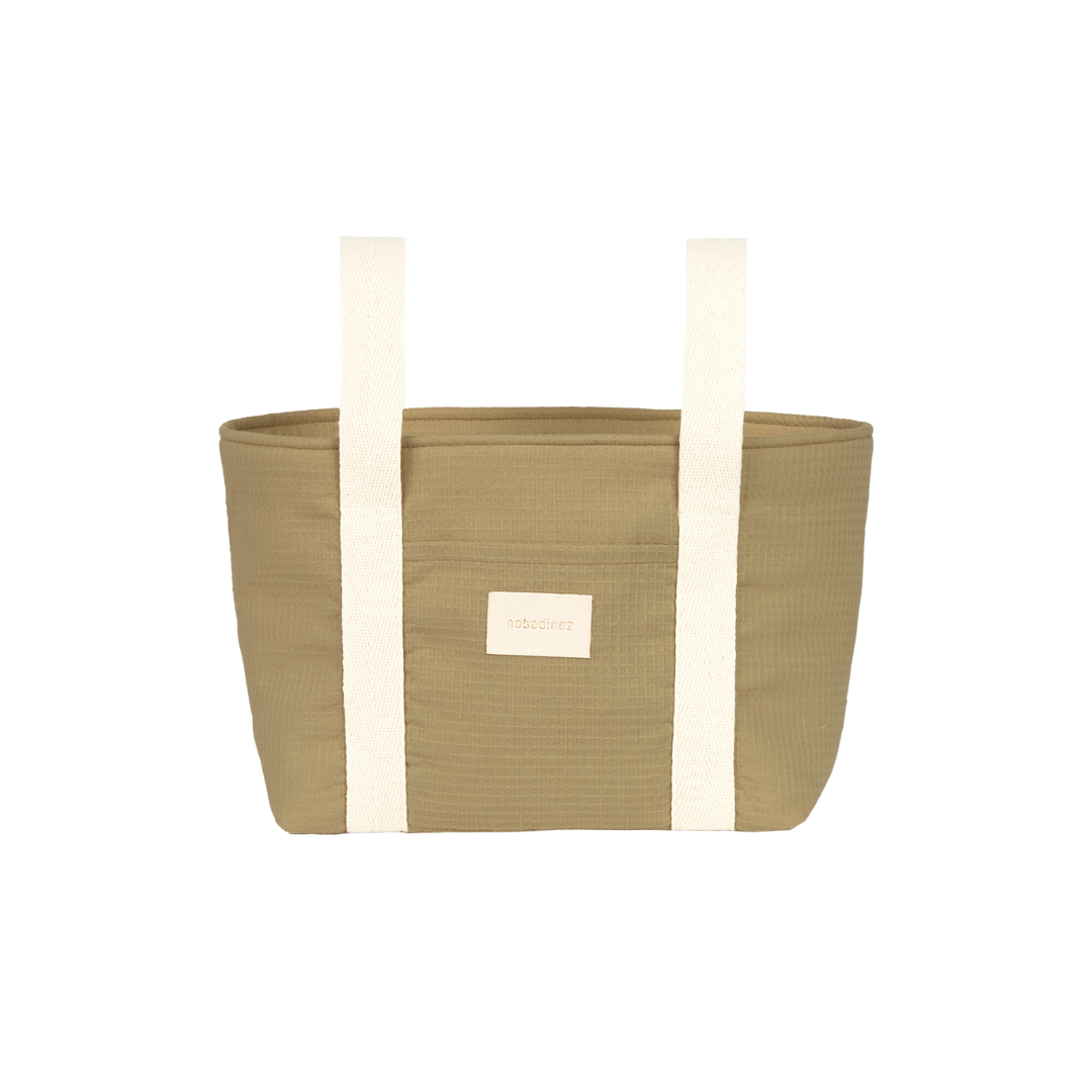 nobodinoz aufbewahrung Nobodinoz Wasserfester Kinderwagen Organizer "Opera Olive Green" – KND