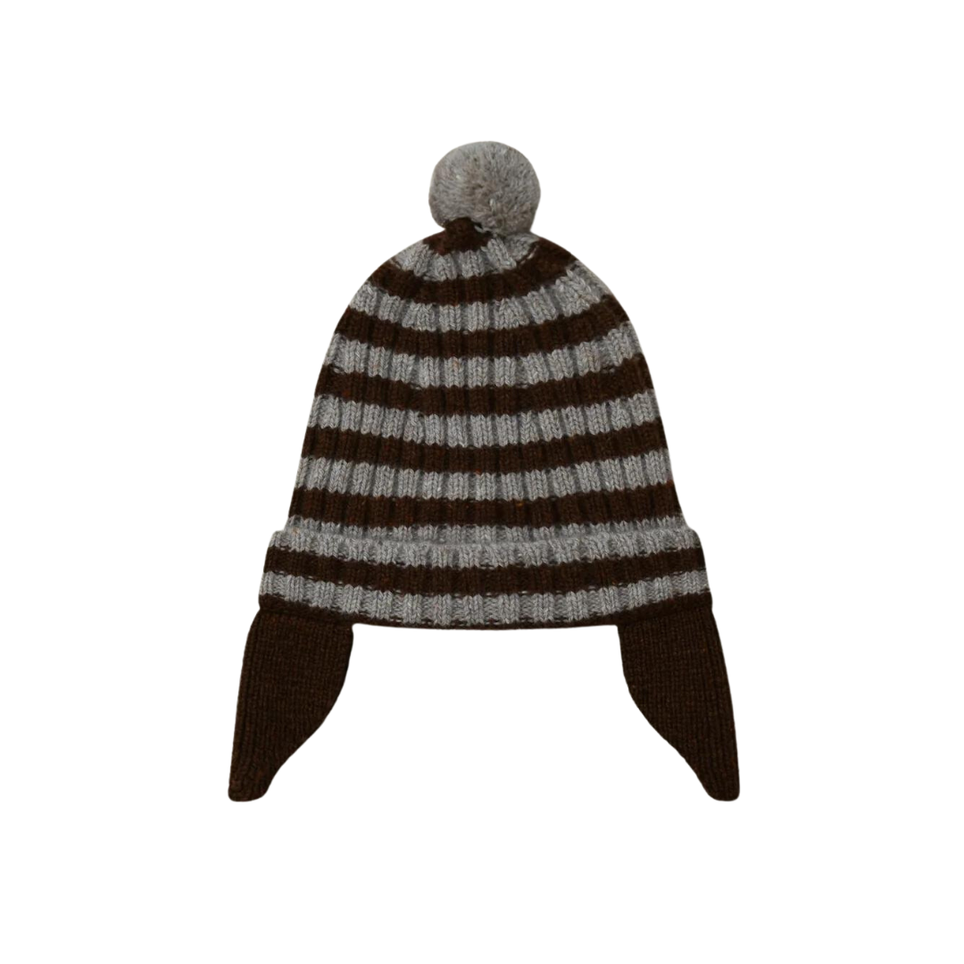 Stripes Pom Pom Wool Hat | Organic Zoo