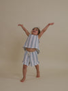 Organic Muslin Frill Shorts “Sardine Stripes”