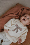 Organic Baby Sweatshirt "Bow", ivory