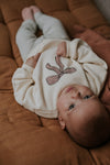 Organic Baby Sweatshirt "Bow", ivory
