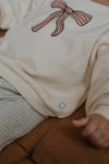 Organic Baby Sweatshirt "Bow", ivory