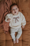 Organic Baby Sweatshirt "Bow", ivory