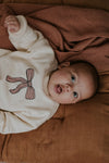 Organic Baby Sweatshirt "Bow", ivory