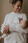 Organic Baby Sweatshirt "Dog", light grey melee