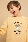 Organic Sweatshirt "French Fries", sand