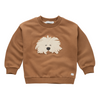 Organic Sweatshirt "Mustache Dog", mocca