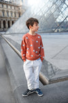 Organic Rib Neck Sweatshirt "Saturn", macaron