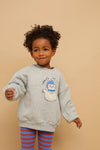 Organic Sweatshirt "Space Cat", grey melee