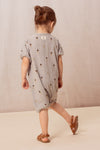 Organic Cotton Muslin Short Sleeve Onesie "Combinaison Bebecito Grey / Ice Cream"