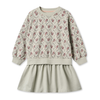 Organic Sweat-Kleid "Maggie" GOTS - slightly green flowers