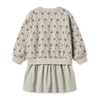 Organic Sweat-Kleid "Maggie" GOTS - slightly green flowers