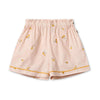 Organic Lace Shorts "Silja" GOTS - powder yellow cherries