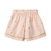 Organic Lace Shorts "Silja" GOTS - powder yellow cherries