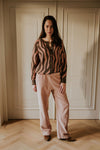 ADULT Organic Raglan Cardigan "Pink Zebra"