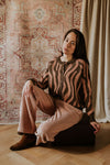 ADULT Organic Raglan Cardigan "Pink Zebra"