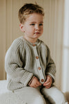 Organic Raglan Cardigan "Grey Melange"