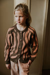 Organic Raglan Cardigan "Pink Zebra"