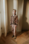 Organic Raglan Cardigan "Pink Zebra"