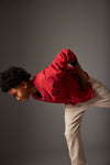 Organic Soft Brushed Fleece Cardigan "Berlin Red Velvet"
