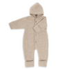 Baby Wool Fleece Overall with Hood "Sand Melange"