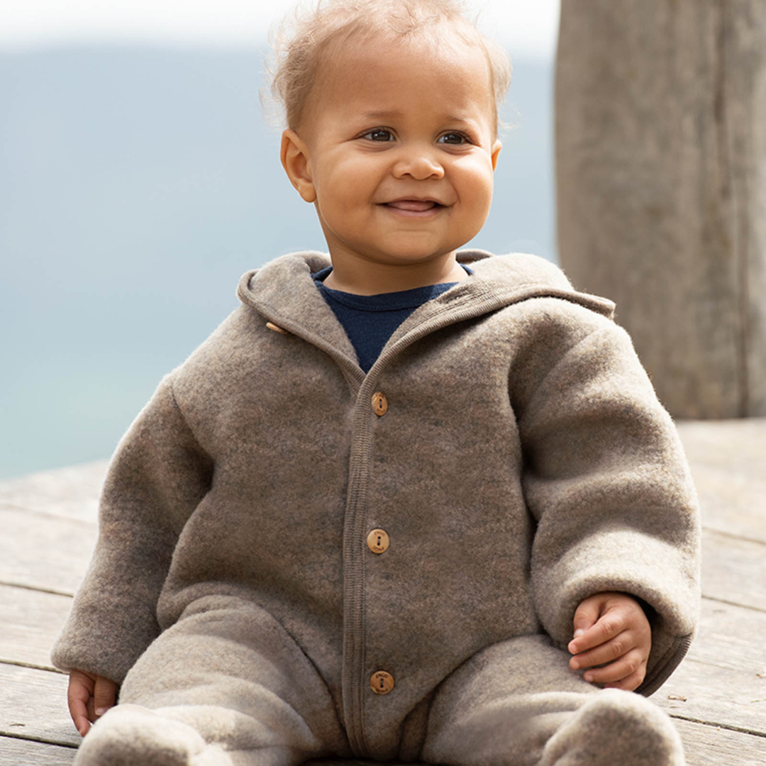 Engel Baby Wool Fleece Overall with Hood 