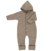 Baby Wool Fleece Overall with Hood "Walnut Melange"