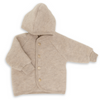 Wollfleece Kapuzenjacke "sand melange"