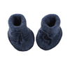 Baby Wool Fleece Booties "Blue Melange"