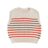 Kinder Merino Strick Pullunder "Harvey Cream / Red", 2J & 6J