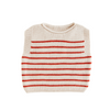 Baby Merino Strick Pullunder "Harvey Cream / Red", 6-12M