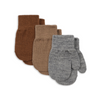 Fäustlinge "Filla Grey Melange / Beige / Brown", 3er Set