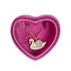 Samt Schmuckbox mit Halskette "Swan"
