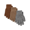 Handschuhe "Filla Grey Melange / Beige / Brown", 3er Set