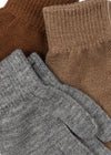 Handschuhe "Filla Grey Melange / Beige / Brown", 3er Set