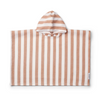 Organic Waffel-Poncho "Paco Y/D Stripes White / Tuscany Rose", 1-2J & 7-8J