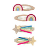 Hair Clips "Disco Over the Rainbow Clips" set of 4