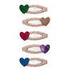 Hair Clips "Jazzy Heart Mini Clic Clacs" set of 5