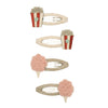 Hair Clips "Popcorn & Candyfloss Clic Clacs" set of 4