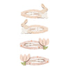 Hair Clips "Bunny & Flower Clic Clacs" set of 4