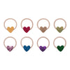 Hair Ties "Jazzy Heart Mini Ponies", set of 8