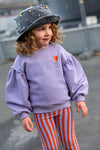 Organic Winter Leggings "Thin Stripe", lavender