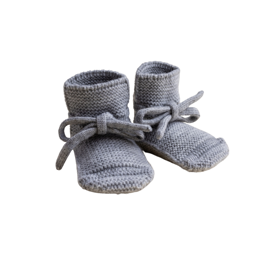 Grey baby booties 2025