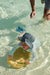UPF50+ Longsleeve Swimsuit "Max Seersucker Jumpsuit Sea Blue / White"