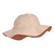 Reversible Sun Hat "Amelia Seersucker Stripe Tuscany Rose / Sandy"