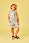 Organic Muslin Bermuda Shorts "Ariel Grey"